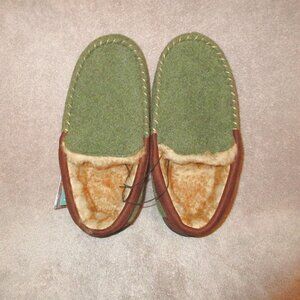 RockDove Men's Hearthfire Moc Slippers Size 9 Sherling Lined Wool Foam In & Out